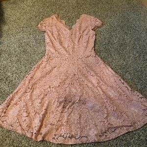 Pink Lace bridesmaid dress